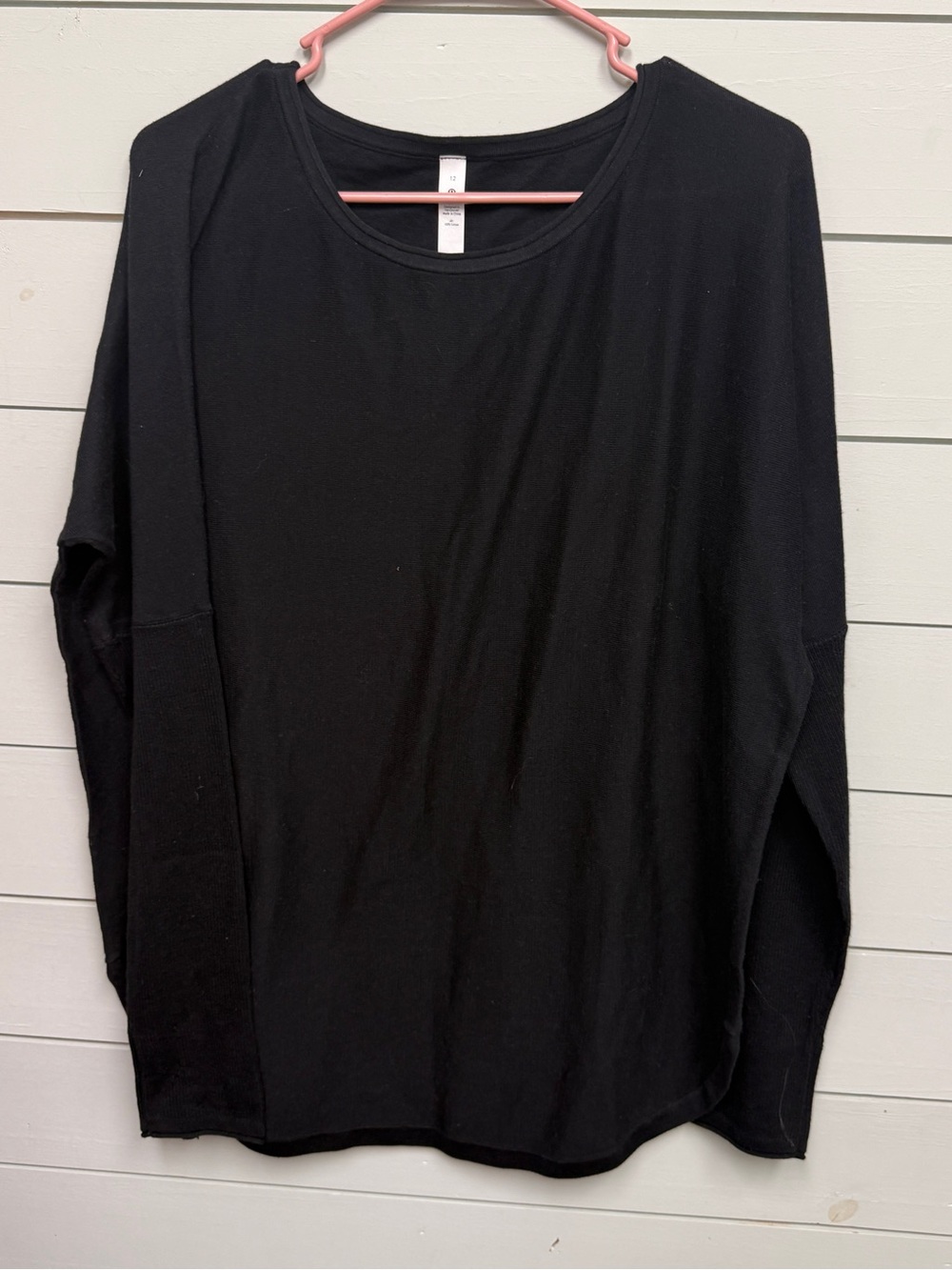 Lululemon long sleeve sweater black women's size 12